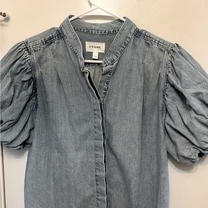 Frame denim puff sleeve top